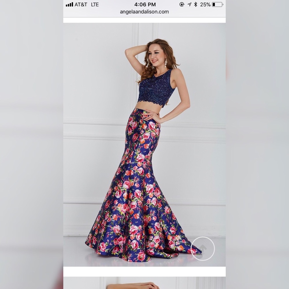 Beautiful two-piece Angela & Alison Floral Dress.